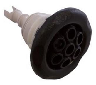 Waterway Plastics 5-scallop Massage Poly Storm Jet-black, Thread-in Style