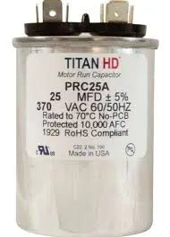 25 Mfd Run Capacitor, 370V Aqua Spa & Pool Supply